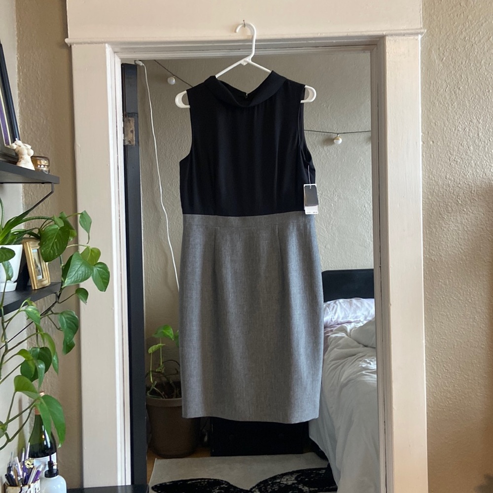 Nine West Black/Greystone Stretch Dress